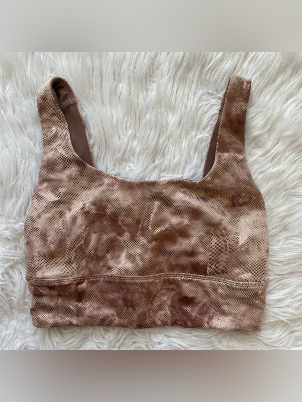 Lululemon Align Reversible Diamond Dye Misty Shell foil Cacao Sports Bra Sz 6